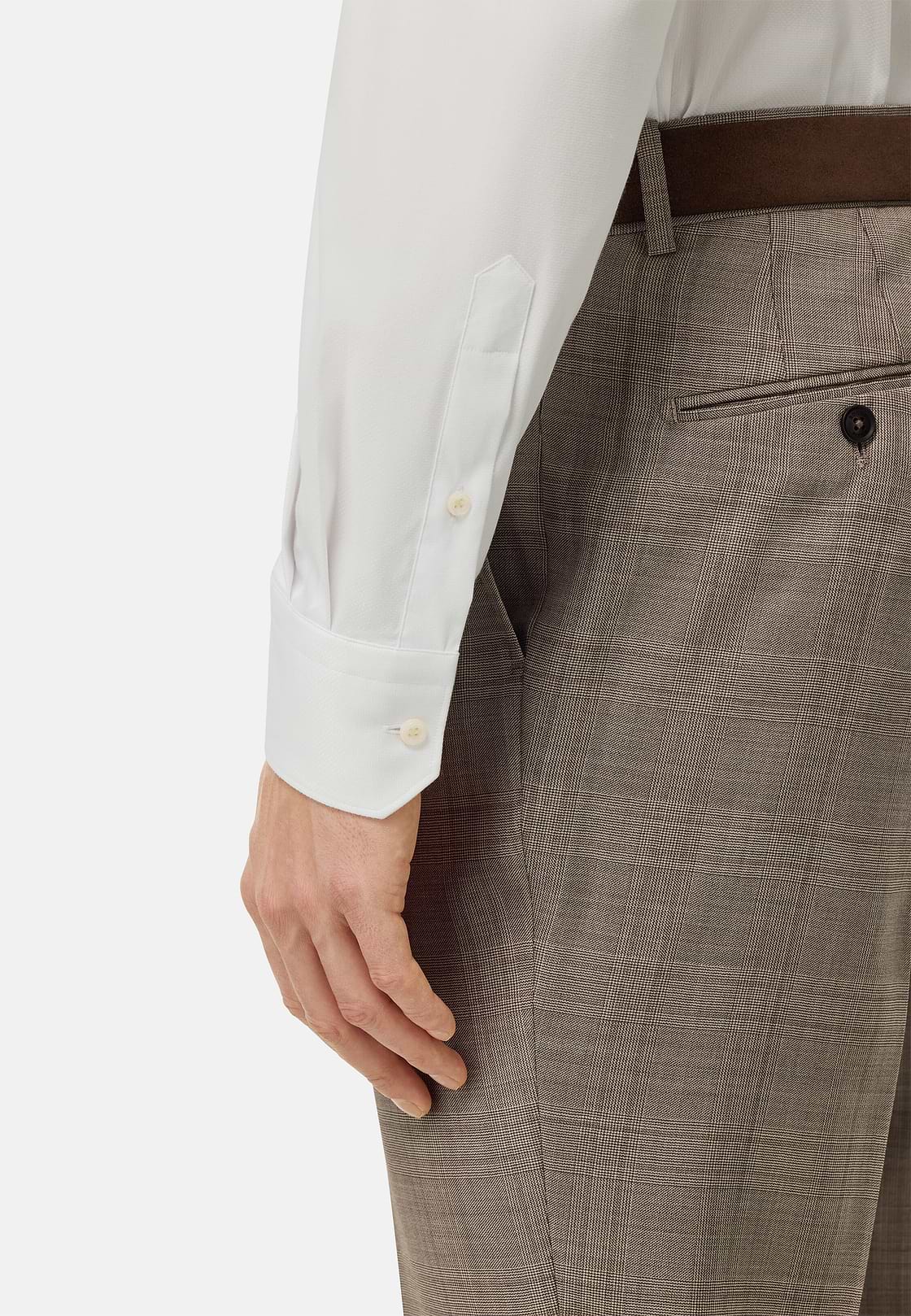 Chemise En Coton Nylon Extensible Slim Fit, Blanc, hi-res