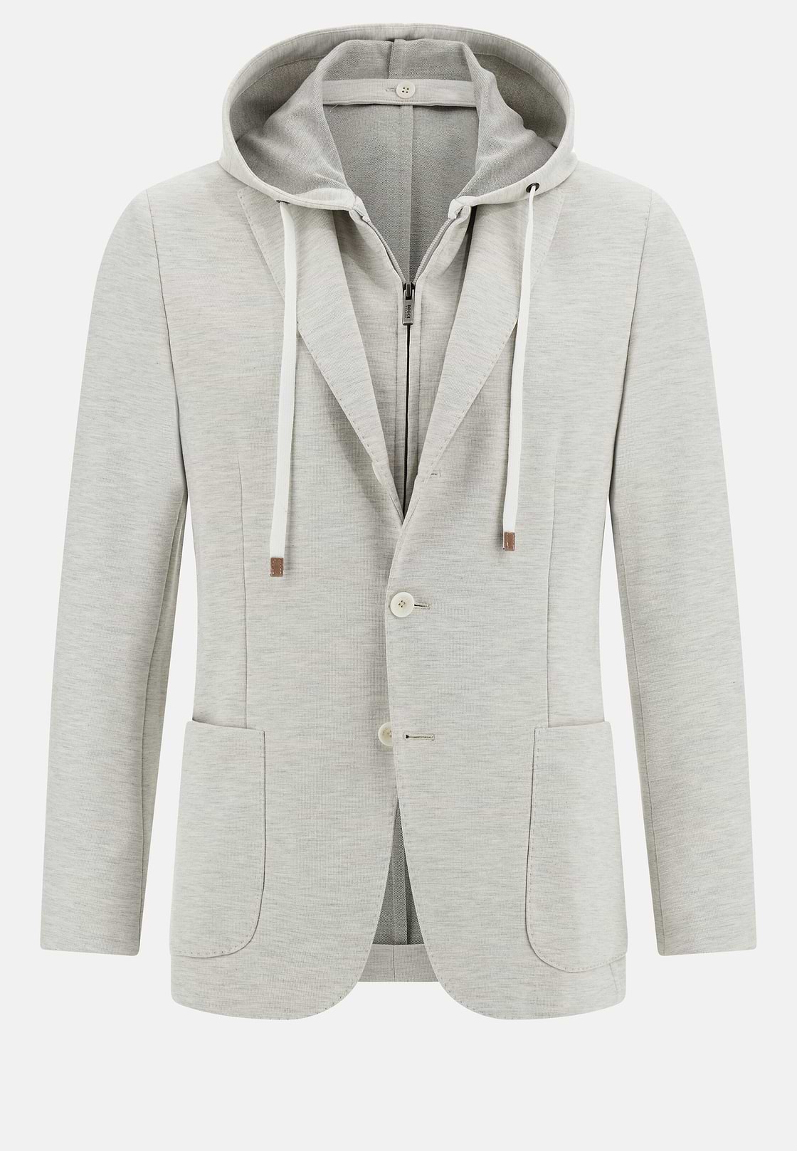 Madison Cotton Blend Sweatshirt Jacket, Light grey, hi-res