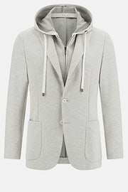 Madison Cotton Blend Sweatshirt Jacket, Light grey, hi-res