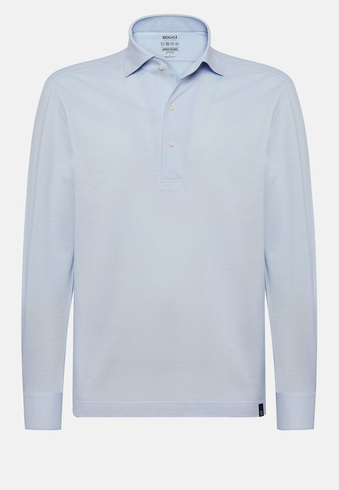 Poloshirt van Japanse jersey, Light Blue, hi-res