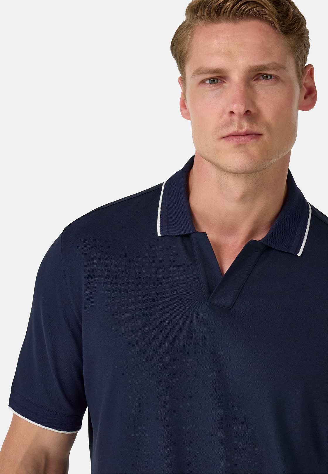 Polo En Piqué Performant S.Cafè®, bleu marine, hi-res