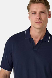 Polo En Piqué Performant S.Cafè®, bleu marine, hi-res