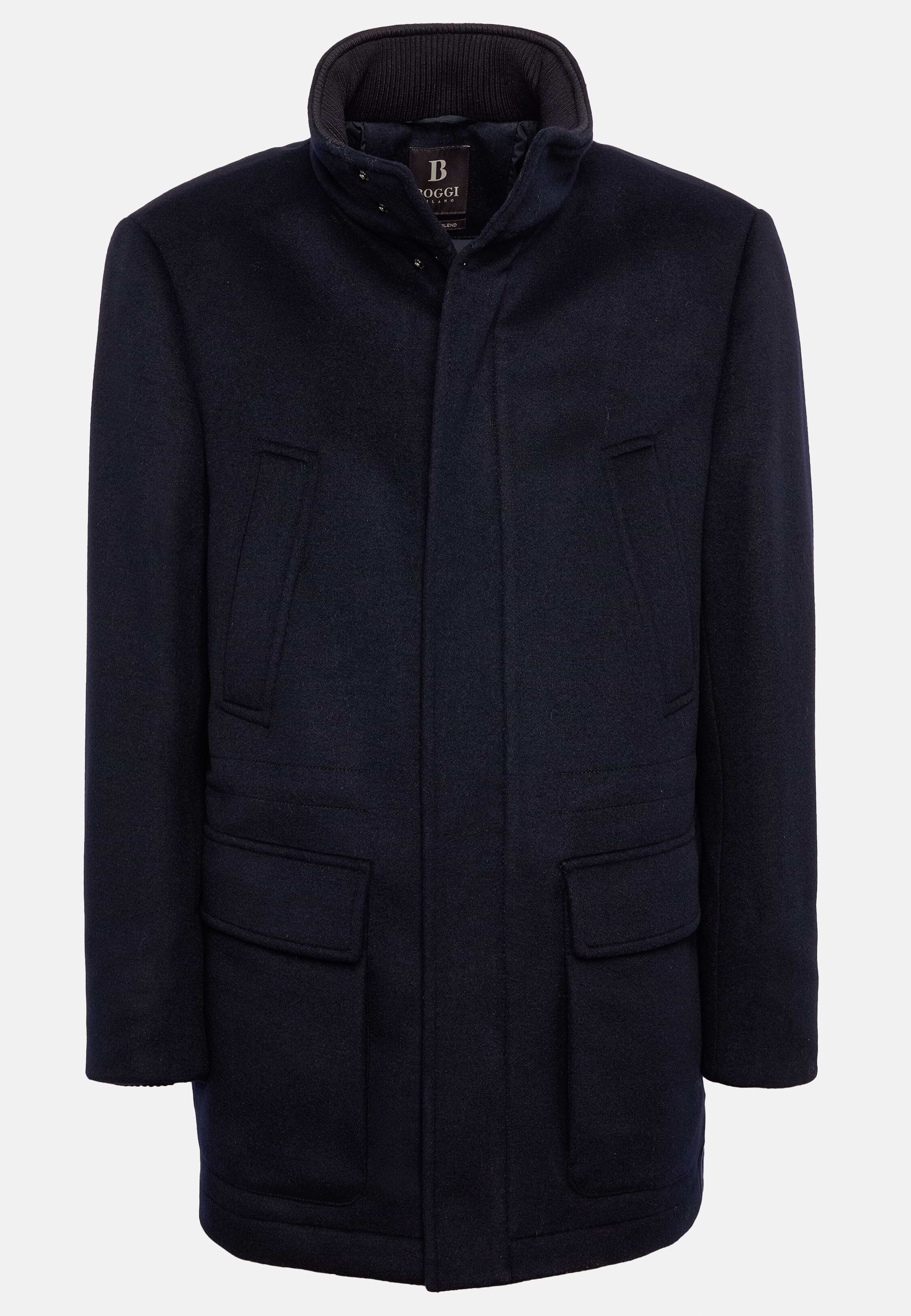 Men s Car Coat In Padded Cashmere Wool Boggi Milano
