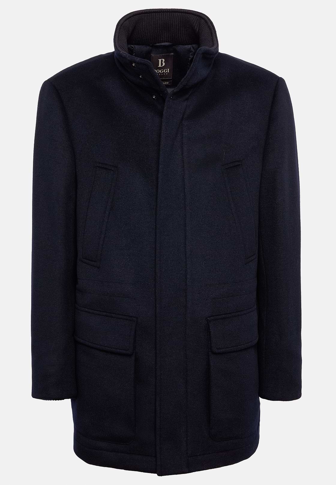 Car Coat Aus Kaschmir-Wolle, Gefüttert, Navy blau, hi-res