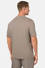 T-Shirt In Stretch Supima Cotton, Taupe, hi-res
