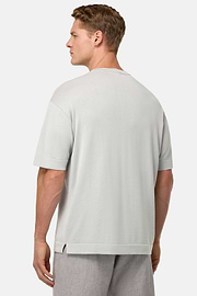 Pima Cotton Knitted T-Shirt, Ice, hi-res