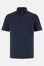 Polo Aus Seiden-Mix, Navy blau, thumb, 5
