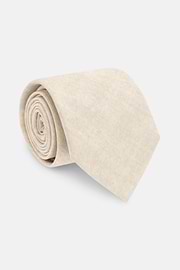 Corbata de Seda Efecto Jaspeado, Crema, thumb, 2