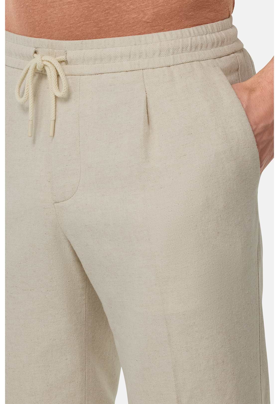City Trousers in Cotton and Linen, Sand, hi-res