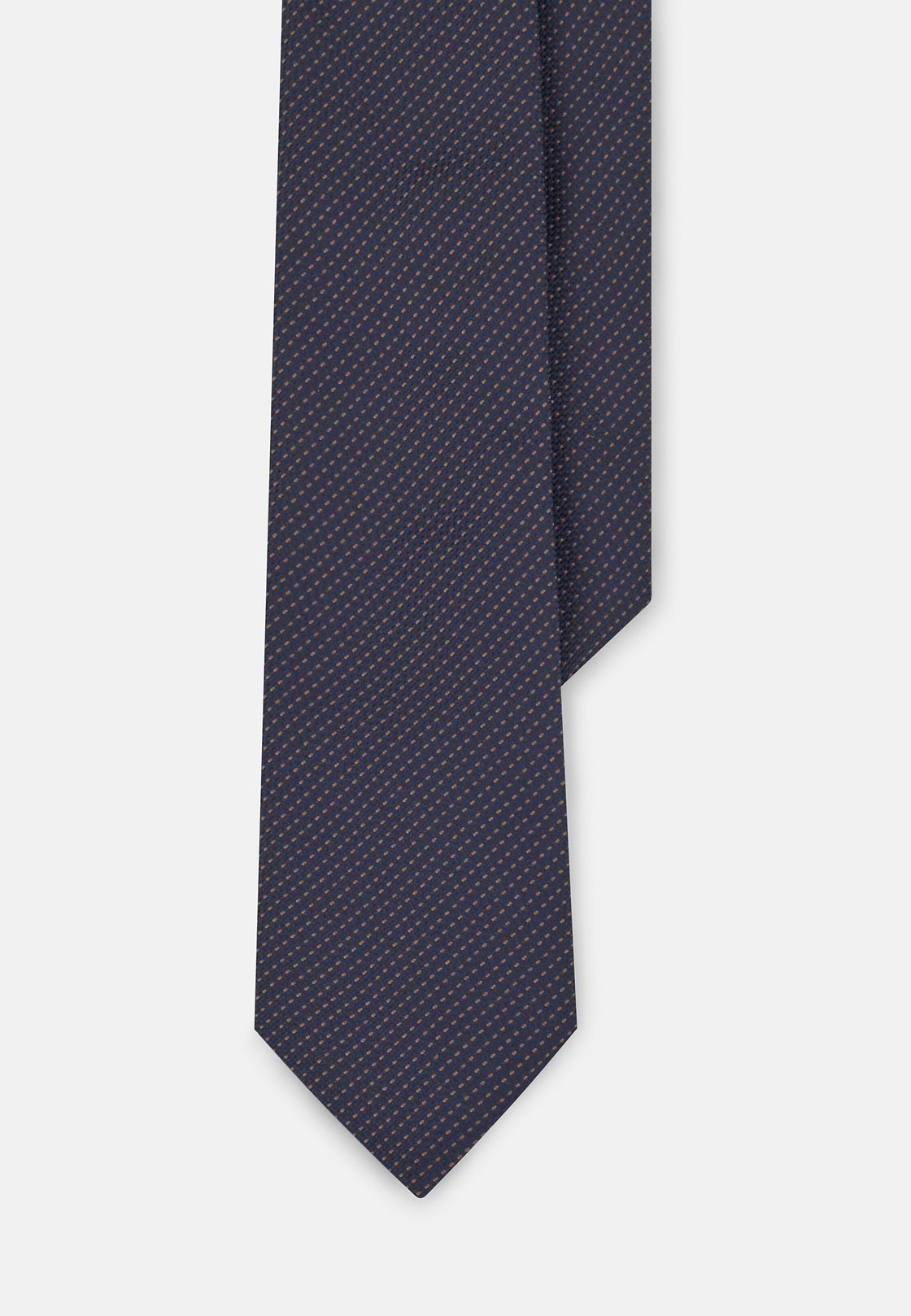 Tie Jacquard Micro Polka Dot Pattern Silk, Navy blue, hi-res, 1