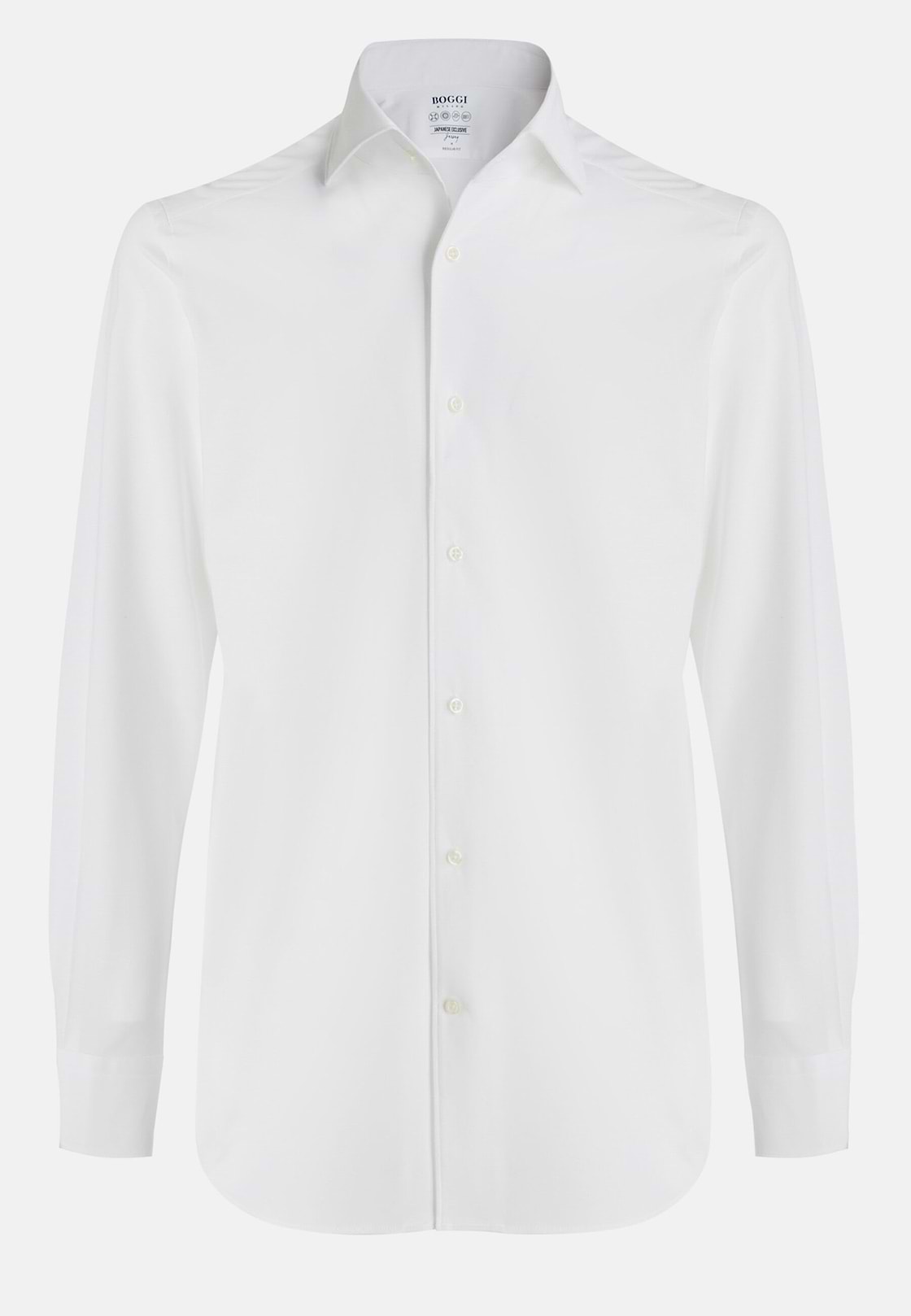 Polo En Jersey Japonais Regular Fit, Blanc, hi-res
