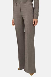 Wool Wide-Leg Trousers, Taupe, thumb, 1