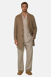 Coat in Pure Cashmere Single-Breasted, CAML, thumb, 2