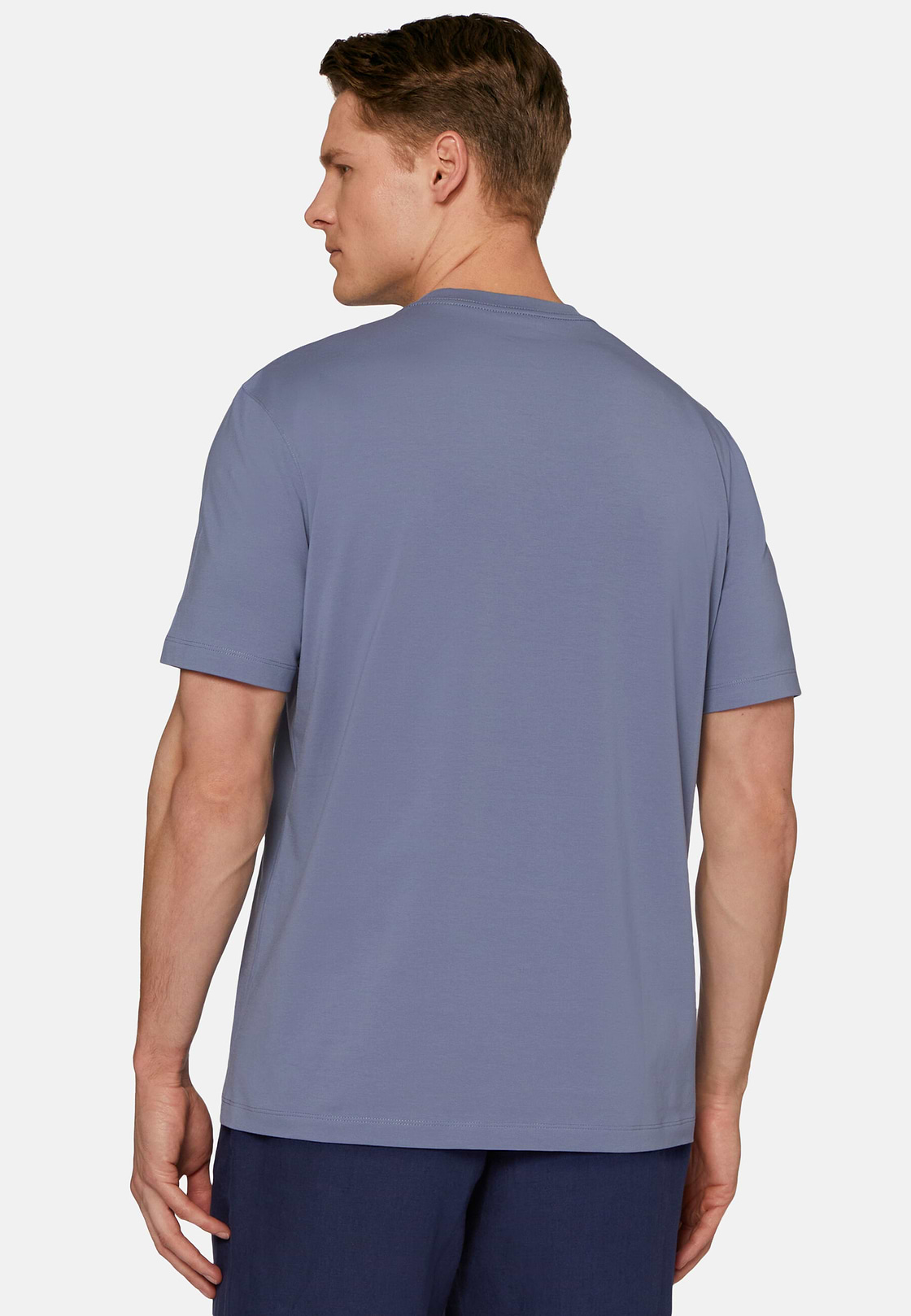 T-shirt En Coton Supima Extensible, Indigo, hi-res