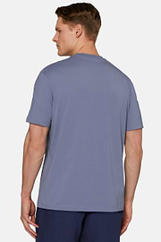 T-Shirt aus elastischer Supima-Baumwolle, Indigo, hi-res