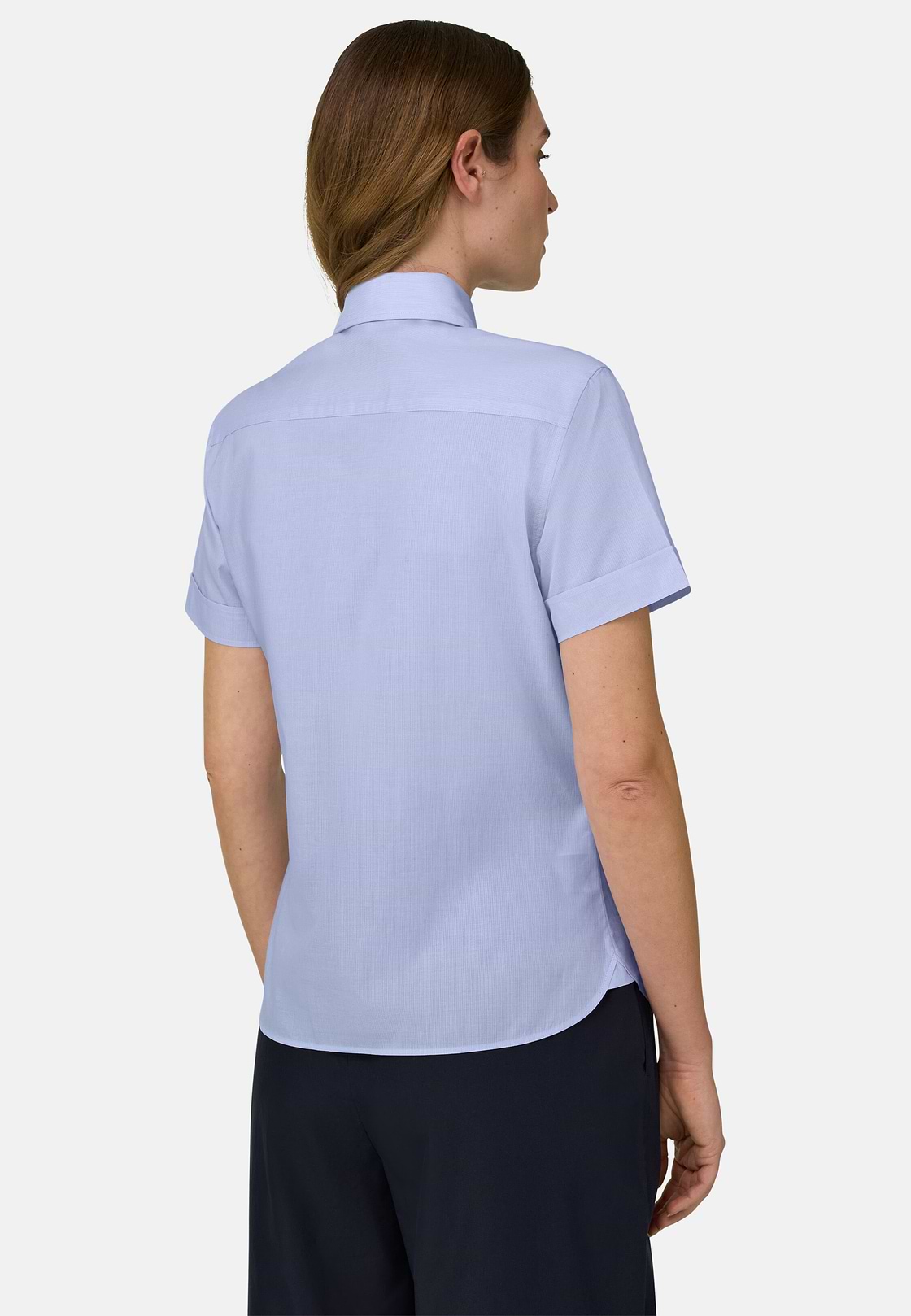 Camicia A Righe In Cotone Regular Fit, Azzurro, hi-res, 3