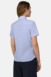 Camicia A Righe In Cotone Regular Fit, Azzurro, thumb, 3