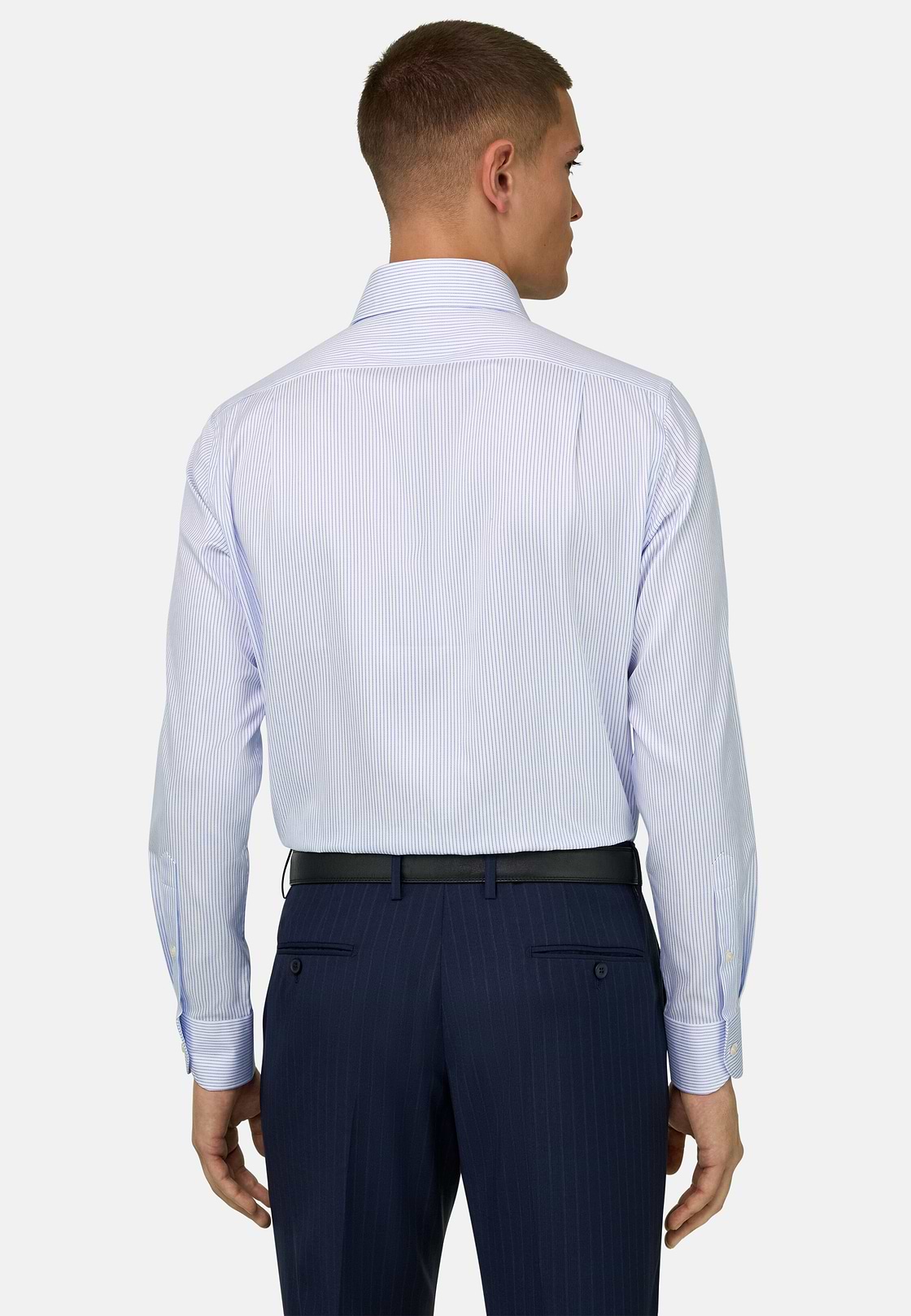 Camicia In Cotone Regular Fit, Azzurro, hi-res, 3
