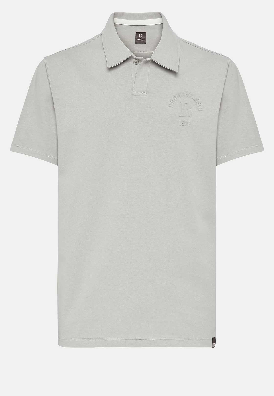 Camisola Polo Jersey Mistura de Algodão Orgânico, Grey, hi-res