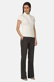 Polo en lin extensible, Blanc, thumb, 1