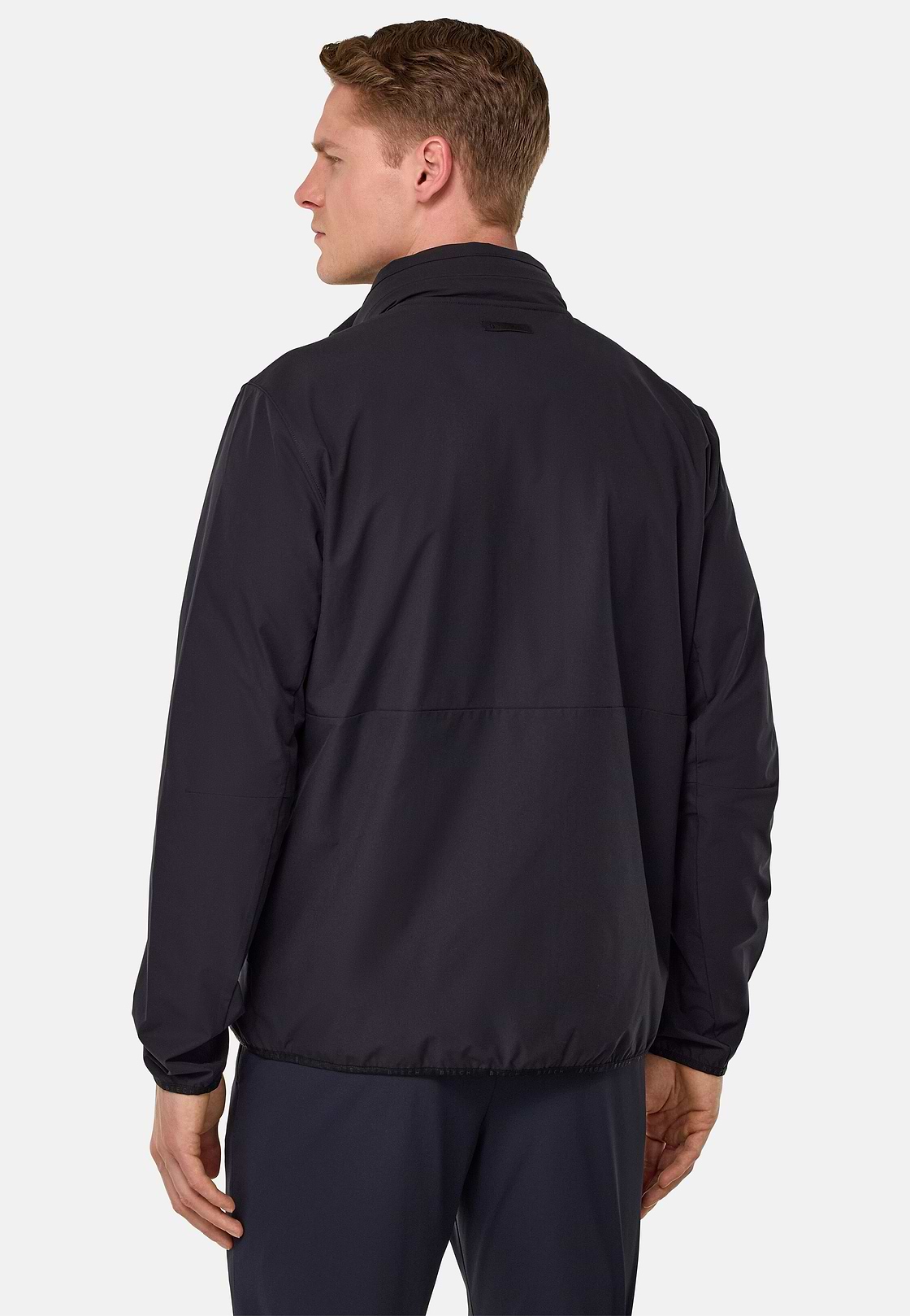 Technical Fabric Bomber Jacket, Navy blue, hi-res