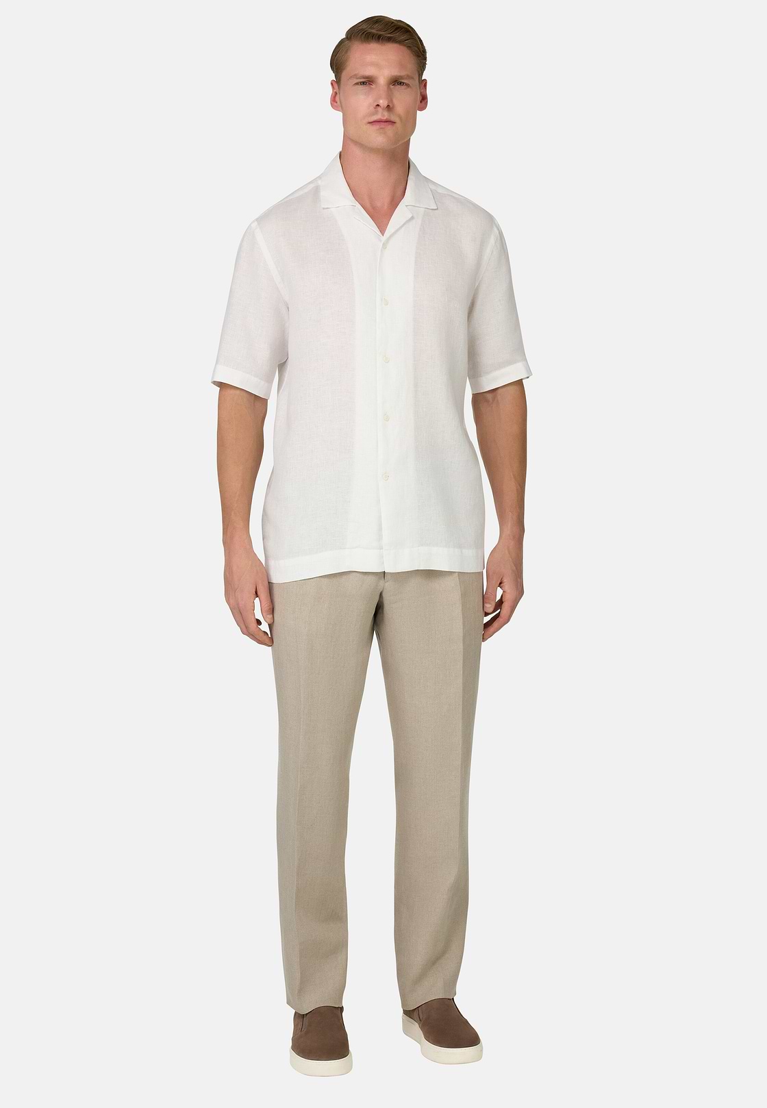 Pantalon En Pur Lin, Beige, hi-res, 2