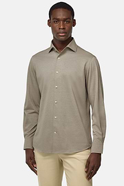 Polohemd Aus Japanischem Jersey Regular Fit, Taupe, hi-res