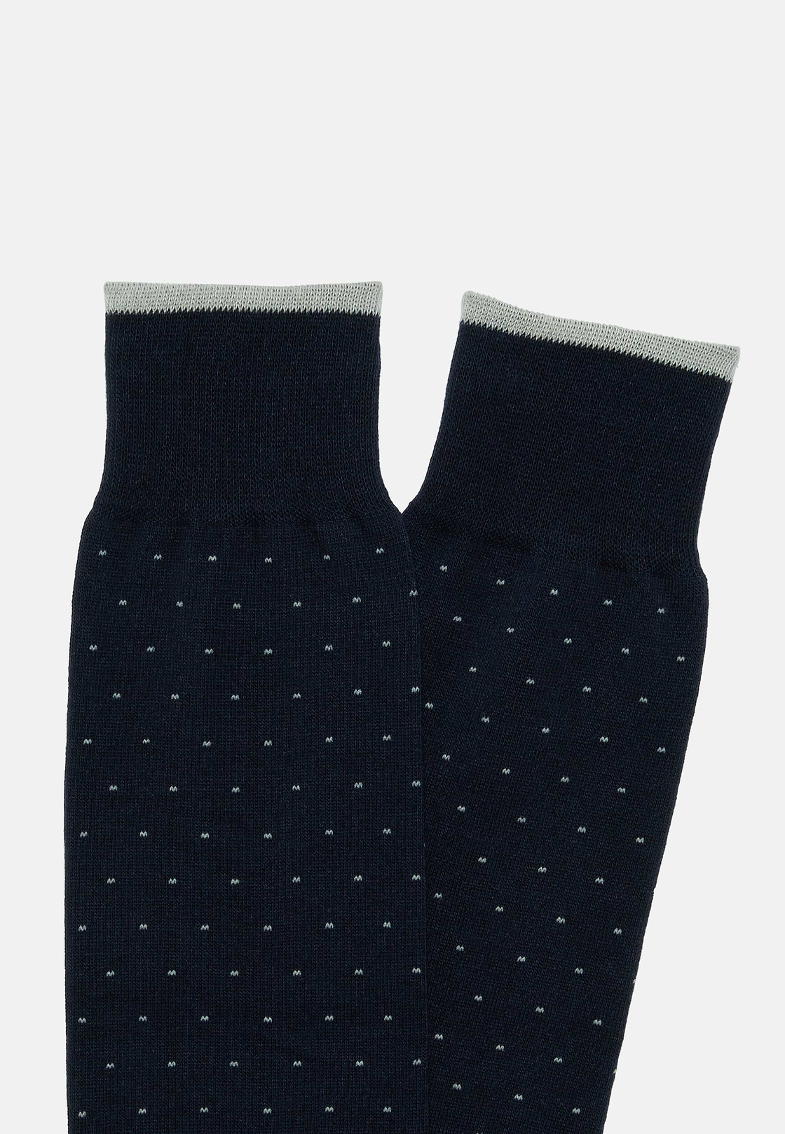 Pinpoint Design Socks in Organic Cotton, Navy blue, hi-res
