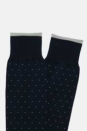 Pinpoint Design Socks in Organic Cotton, Navy blue, hi-res
