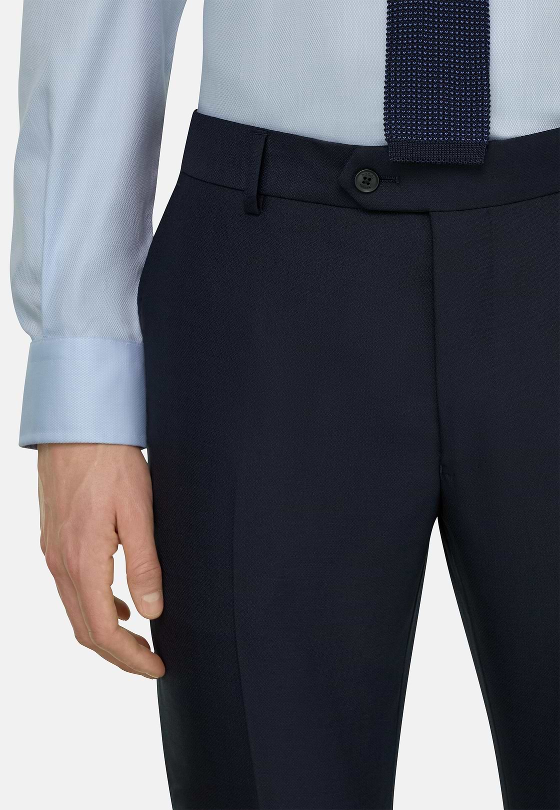 Micro Fancy Wool Blend Stretch Suit, Navy blue, hi-res, 5