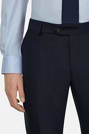 Micro Fancy Wool Blend Stretch Suit, Navy blue, thumb, 5
