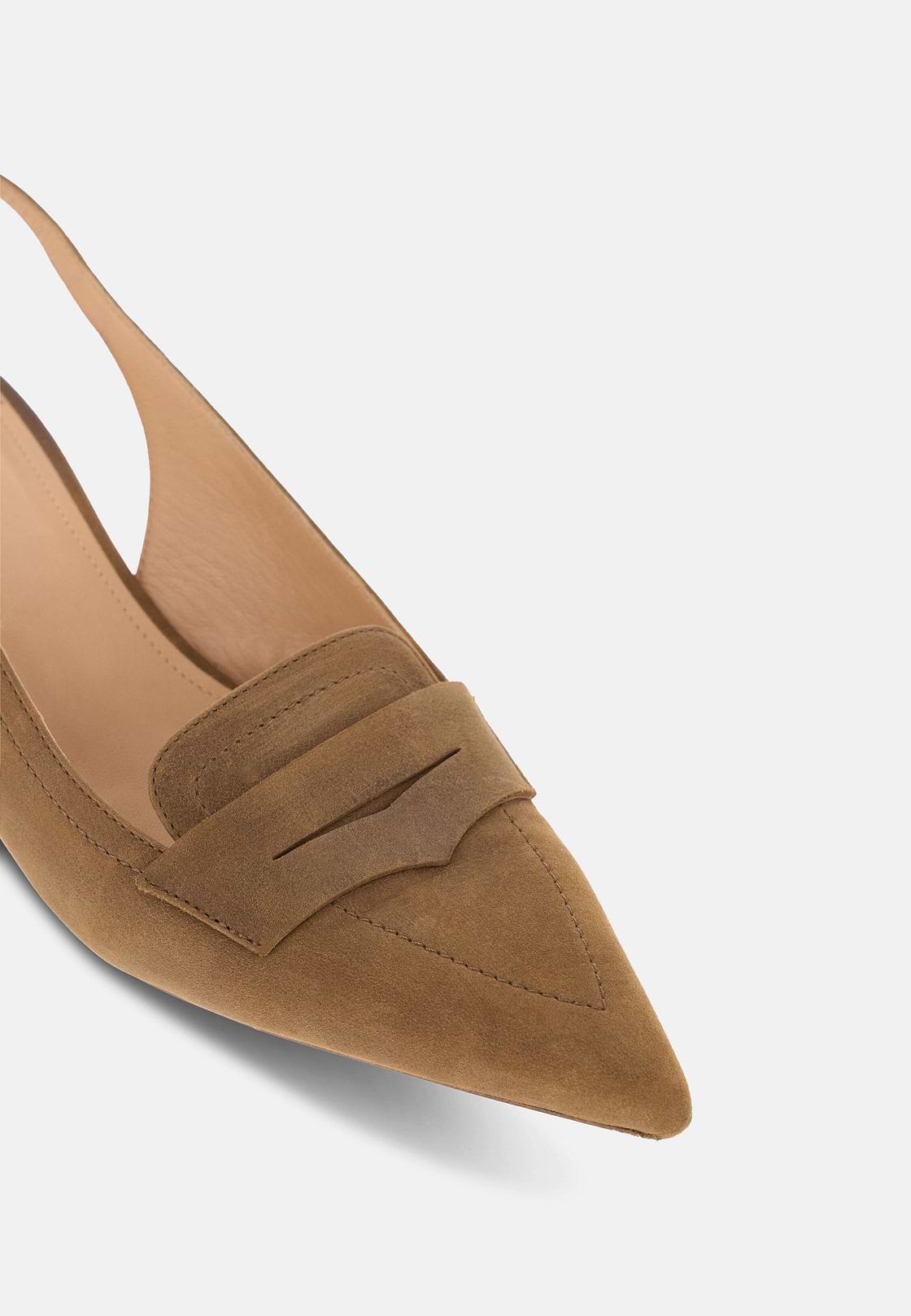 Slingback Schoenen van Leer, Brown, hi-res, 4