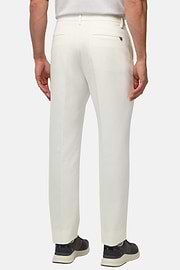 Stretch Cotton Trousers, White, hi-res