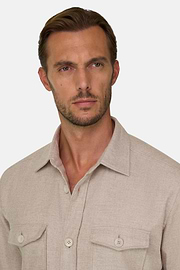 Overshirt in Cotton Flannel, Sand, thumb, 3