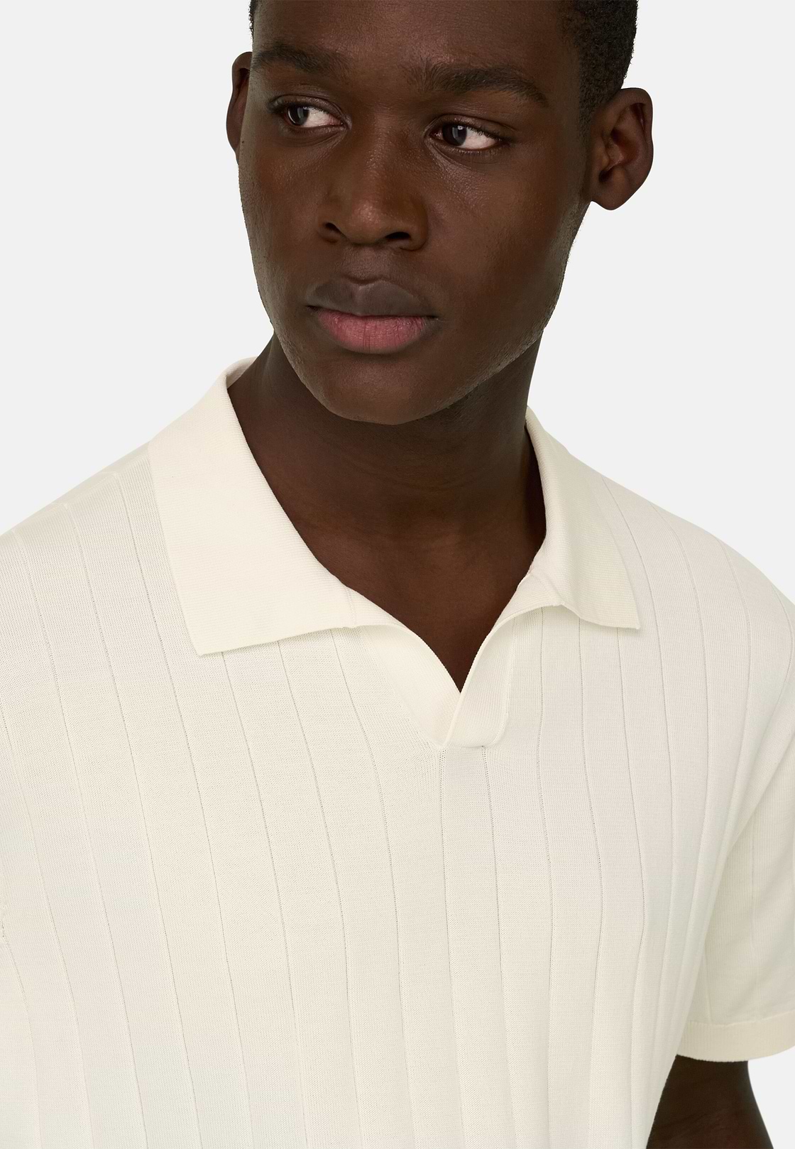 Polo Di Maglia In Cotone Seta, Crema, hi-res, 4