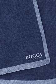 Colour Block Silk Pocket Square, Blue, thumb, 3