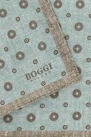 Medallion Linen Pocket Square, Green, thumb, 3