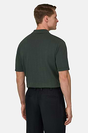 Knitted Shirt in 100% Organic Cotton, Dark green, thumb, 3