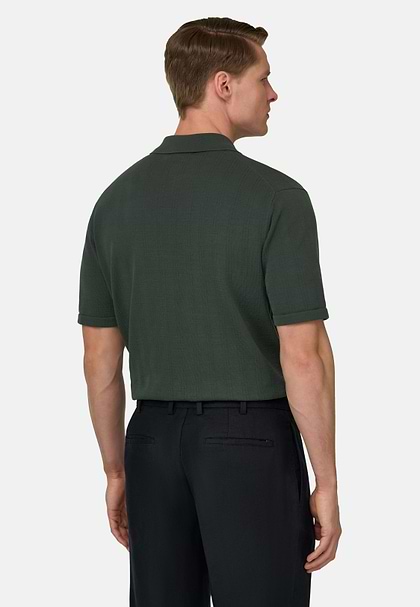 Camicia Di Maglia In 100% Cotone Biologico, Verde scuro, hi-res