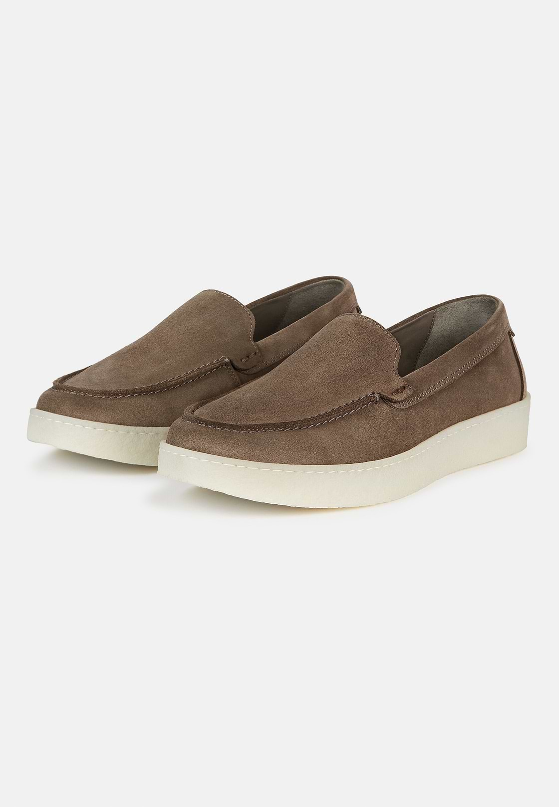 Suede Loafers, Brown, hi-res