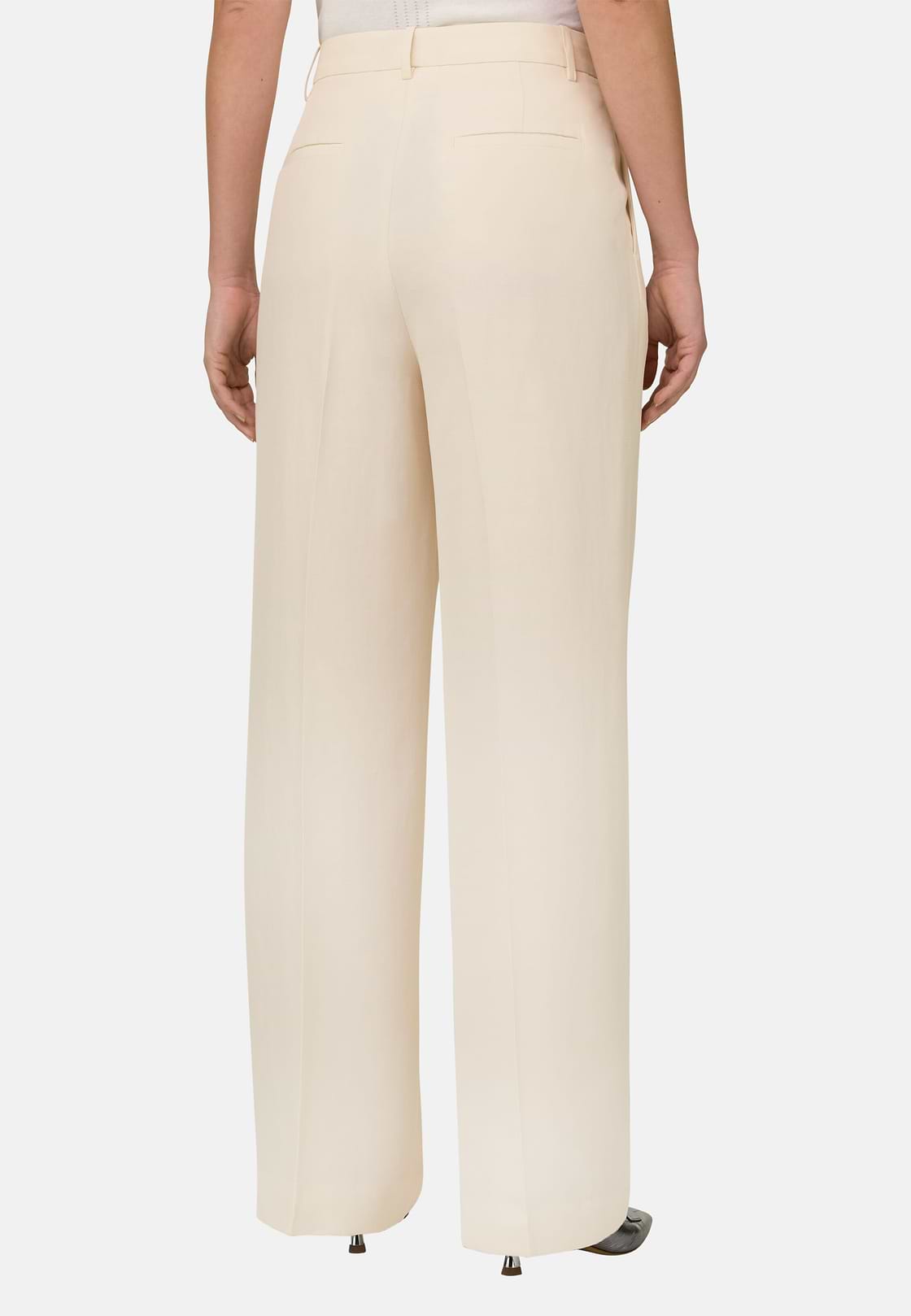 Linen Blend Trousers, OFFWHITE, hi-res, 3