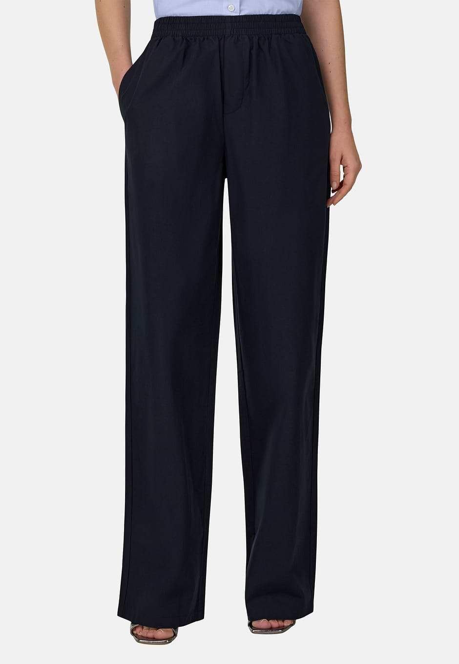 Hose Aus Baumwolle, Navy blau, hi-res