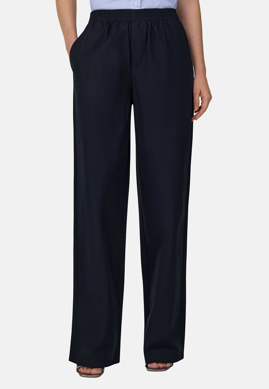Pantaloni In Cotone, Navy, hi-res, 2