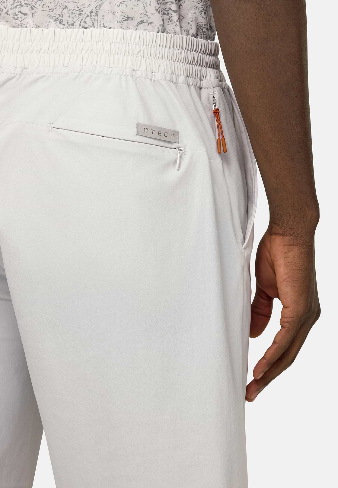 Stretch Nylon Bermuda Shorts, Ice, hi-res
