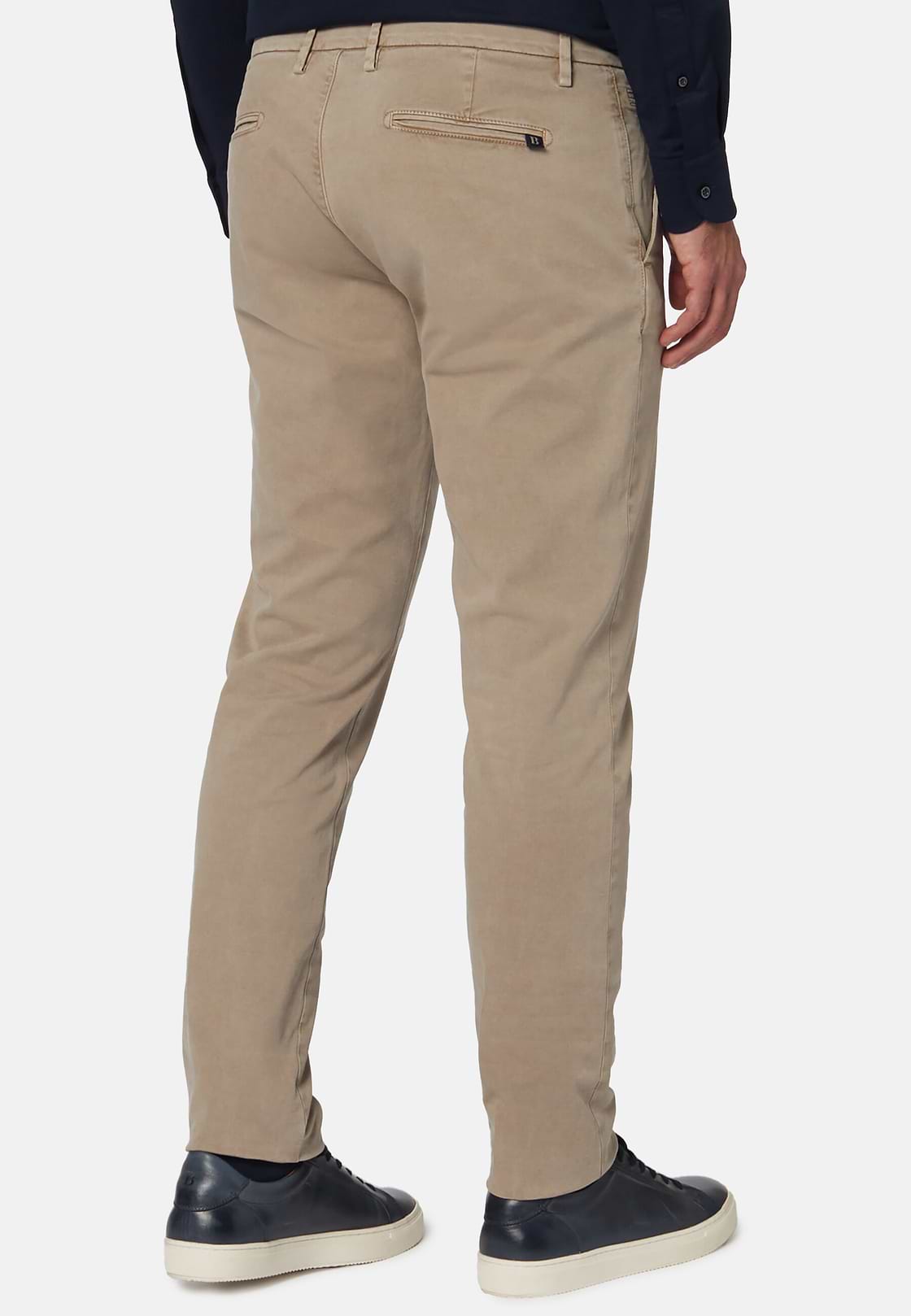 Pantaloni In Cotone Elasticizzato, Taupe, hi-res
