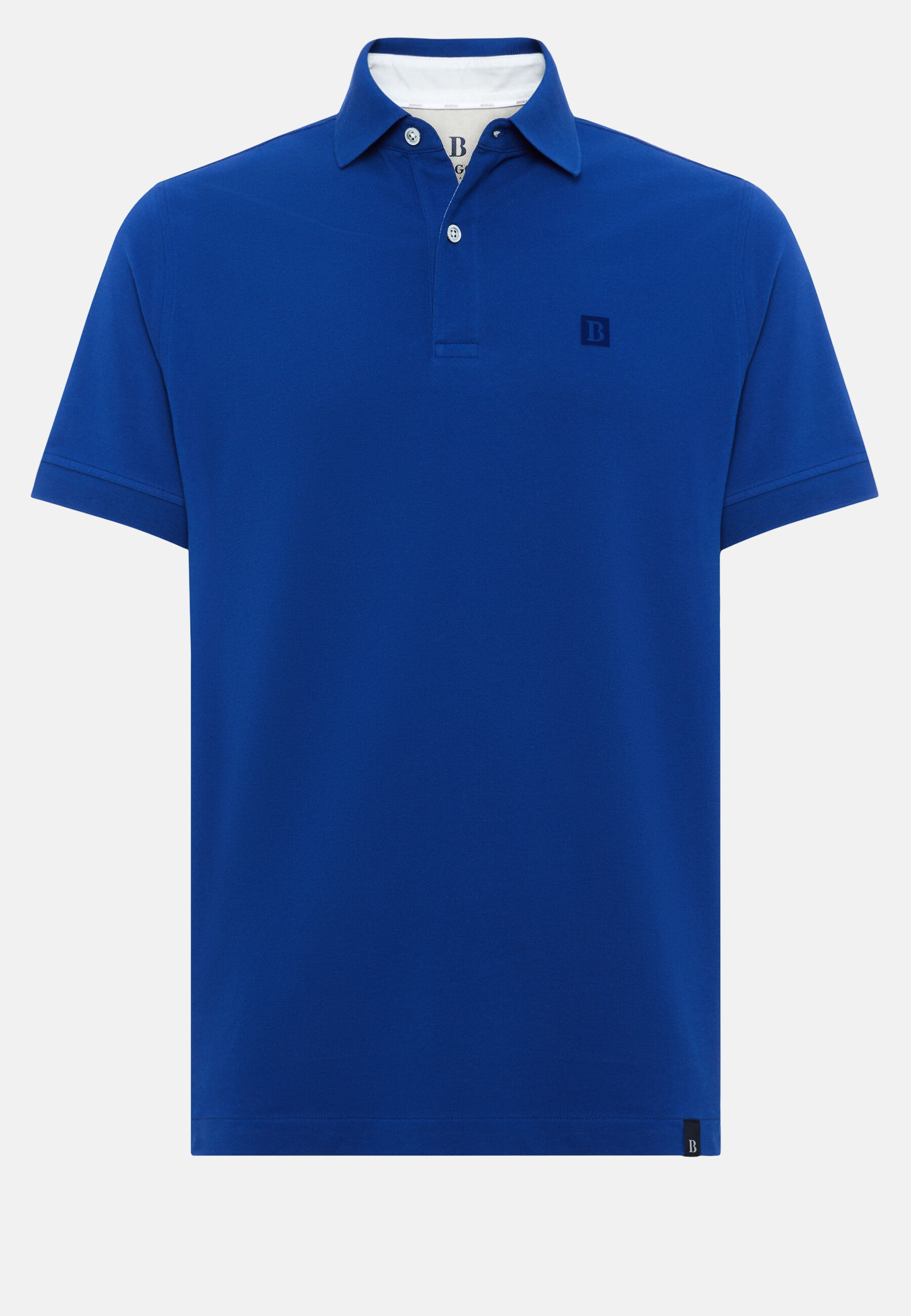 Cotton Piqué Polo Shirt, Blue, hi-res