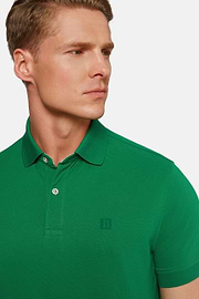 Cotton Piqué Polo Shirt, Green, hi-res