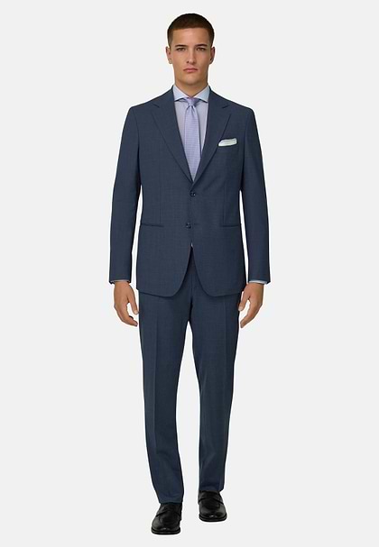 B-Aria Stretch Wool Jacket, Blue, hi-res