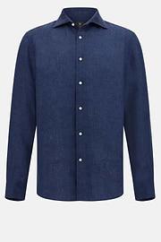 Regular Fit Linen Shirt, Navy blue, hi-res