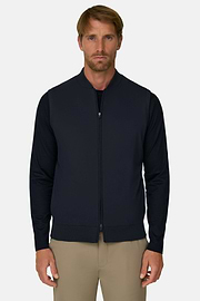 Navy Recycled and Technical Jersey Waistcoat, Navy blue, thumb, 1